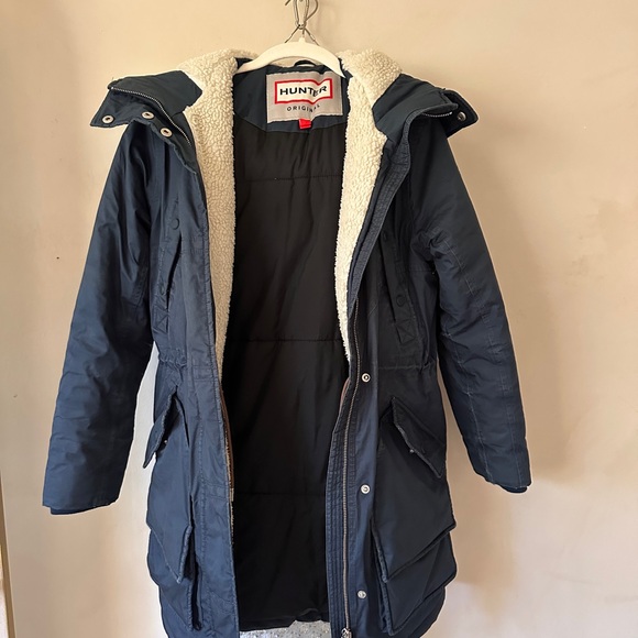 Hunter Original Navy Teal coat barn chore winter parka - Picture 1 of 5